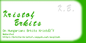 kristof brkits business card